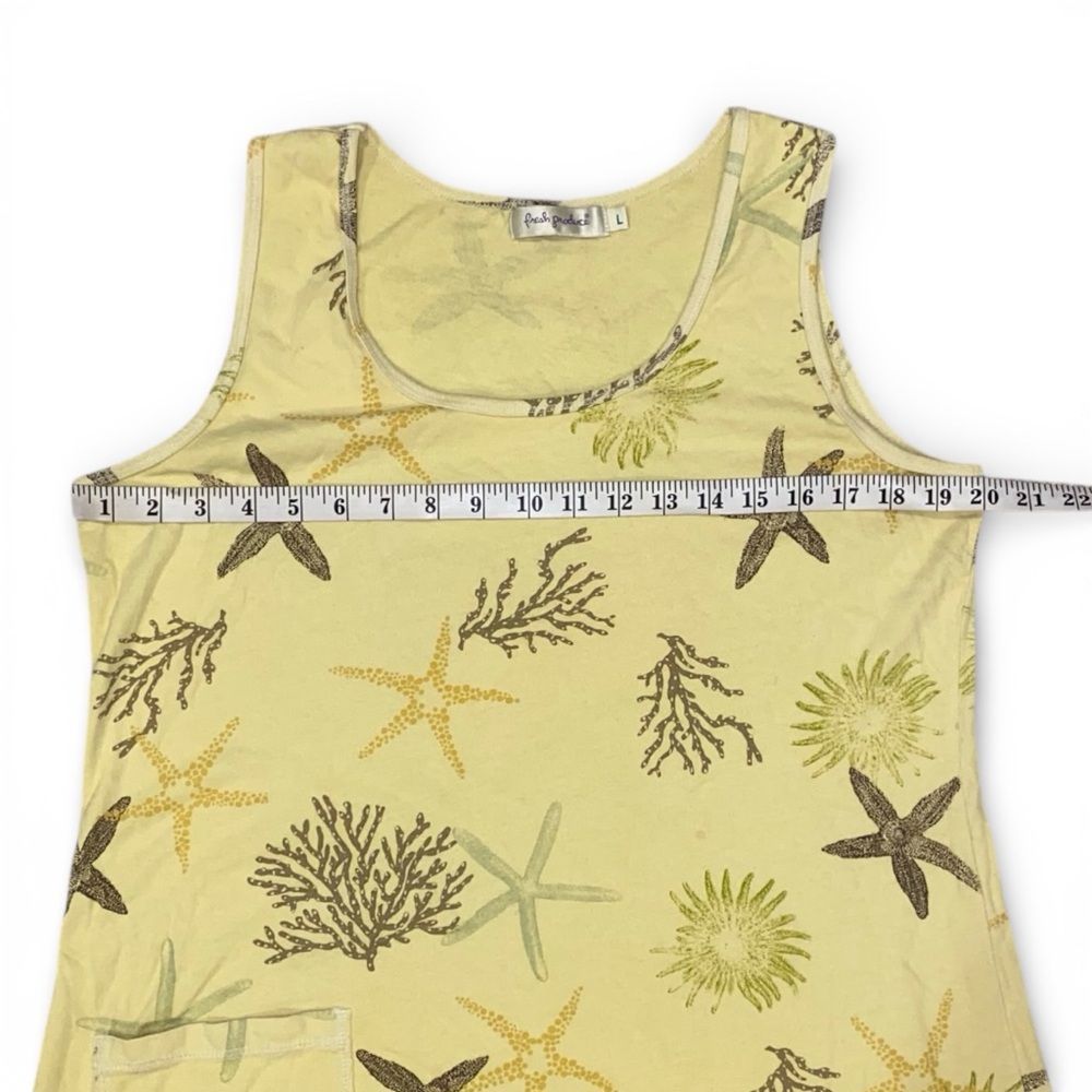 Fresh Produce Beachy Starfish Print Sleeveless Cotton Yellow Dress - Picture 4 of 6
